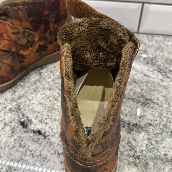 Cosyfeet Womens Boot Martha 10.5 Roomy Diabetes Swollen Feet Nubuck Floral Brown - Picture 7 of 10